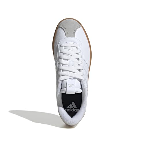 adidas Women's VL Court 3.0 Sneaker, White/White/Silver Metallic, 11 - 3