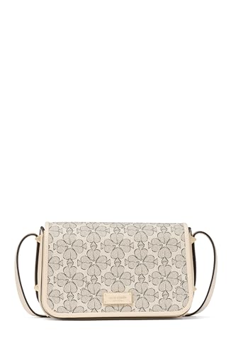 kate spade new york Spade Flower Coated Canvas Small Flap Crossbody, Neutral Multi