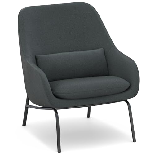 Sillón Moderno Gris Acero en Lino miniatura 1