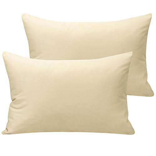 NTBAY Microfiber Toddler Pillowcases with Envelope Closure, 2 Pack 100% Brushed Microfiber Super Soft Travel Kids Nursery Pillow Cases, 14"x20" Fits Pillows Sized 12"x16" 13"x18" 14"x19", Khaki