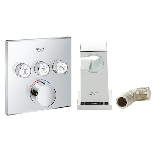 Grohe Smartcontrol mitigeur encastré 3 sorties chrome avec coude Euphoria Cube
