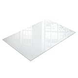 Tulup Glasplatte für Tisch 120x80 cm Gehärtetes Glas Glasboden fur Tisch Matt Effekt Geschliffene Kanten Rechteckige mit Rutschfesten Silikonfüßen Milchglas für Küche, Esszimmer und Wohnzimmer