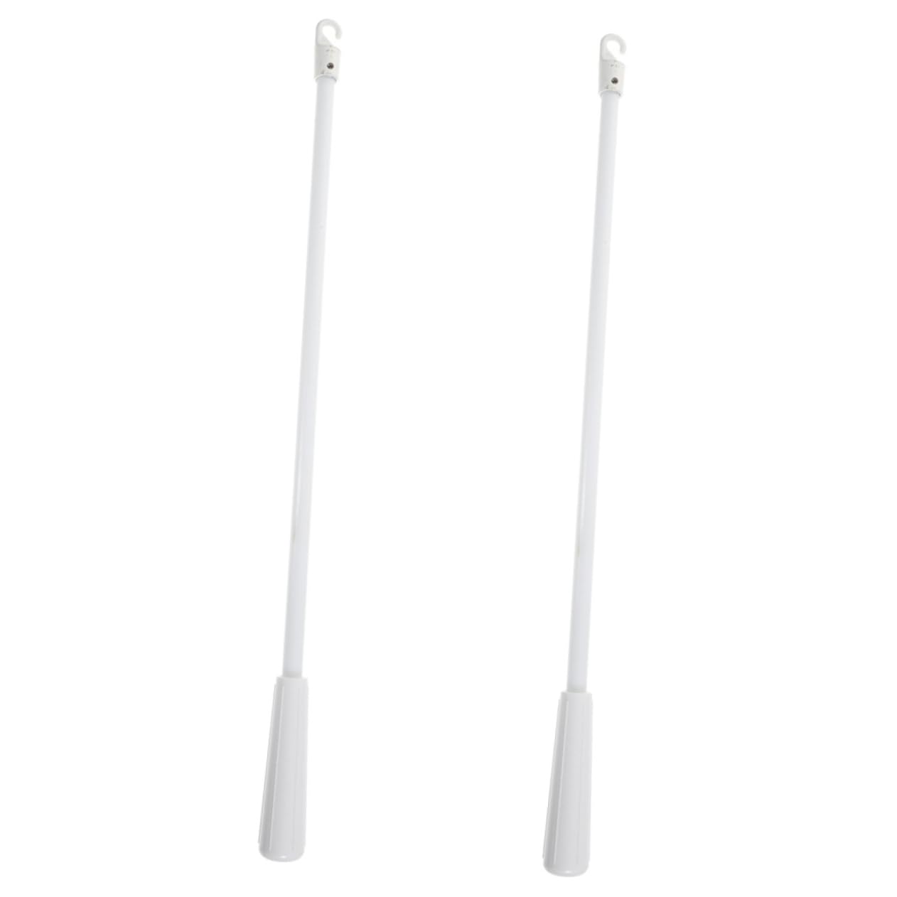 Fatiya 31 cm wit glasvezel jaloeziestaaf met metalen haken