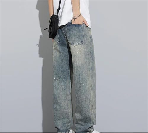 Mens Jeans Vintage Wide Leg Straight Leg Loose Casual Pants Fashionable Denim Streetwear Trendy2