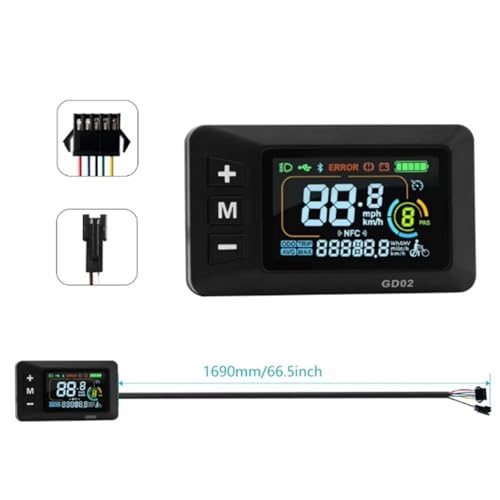 XBERSTAR E-Bike Display 24V 36V 48V 60V Ebike LCD Display Control Panel for Electric Bike,Electric Scooter Lithium Battery Modification (GD02-SM)
