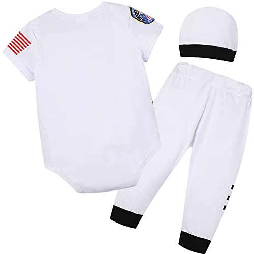 Xuomuen Baby Astronaut Costumes Outfits Halloween Newborn Infant Space Suit Uniform Clothes With Hat For Boys Girls Christmas Gift 18-24 Months White #TOP1