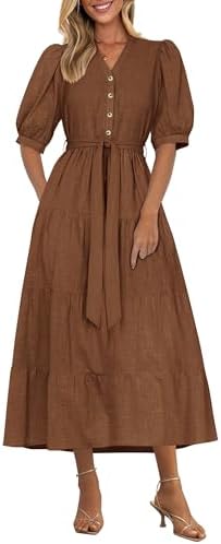 PRETTYGARDEN Summer Dresses for Women 2026 Elegant Classy Short S...