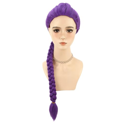 Image of Purple Braid Wigs Women Long Purple Wig Daily Party Halloween Synthetic Wigs