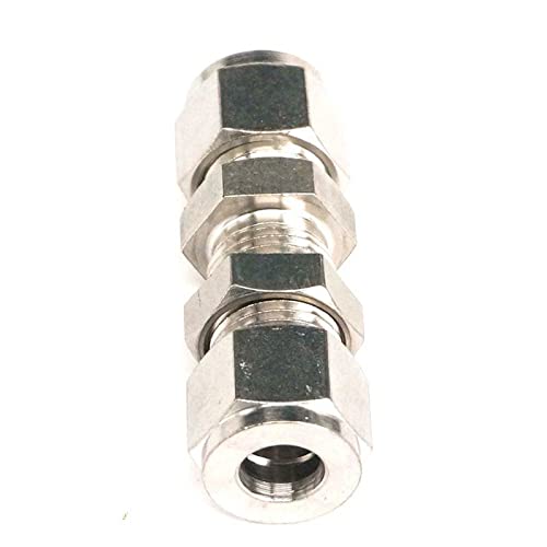Fit Tube O/D 3mm Bulkhead 304 Stainless Steel Ferrule Pneumatic Air Compression Fitting