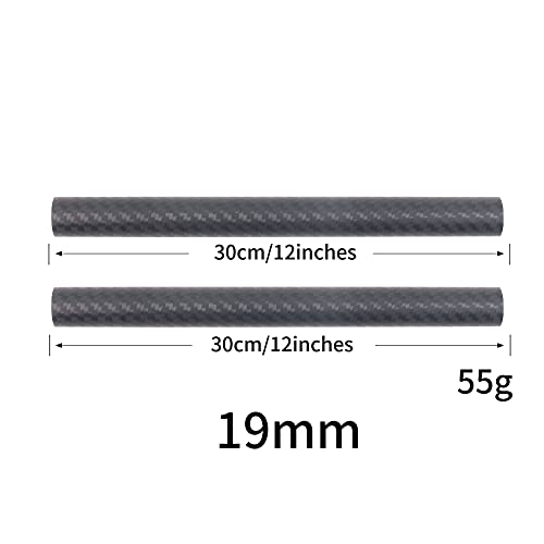 Image of FocusFoto 19mm Carbon Fiber Rods 30cm /12inch Length for 19mm Rod Rail Support System DSLR Camera Rig (Pack of 2)