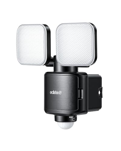 EDISHINE LED Motion Sensor Security Light, Battery Powered, Rotatable Heads