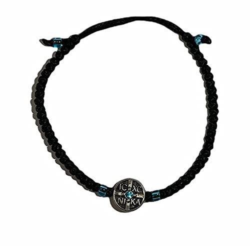 Handmade Christian Orthodox Komboskoini Prayer Rope Bracelet Black With Adjustable Cord Br2 #TOP4
