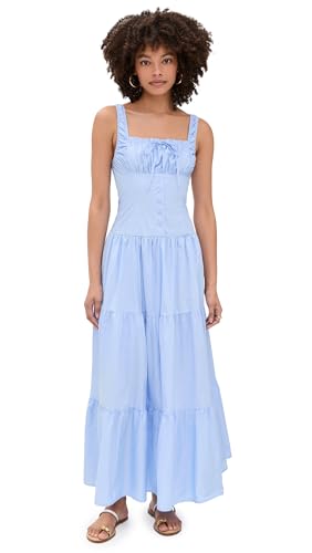MOON RIVER Women's Sleeveless Corset Top Maxi Dress, Light Blue, S at  Amazon Women's Clothing store