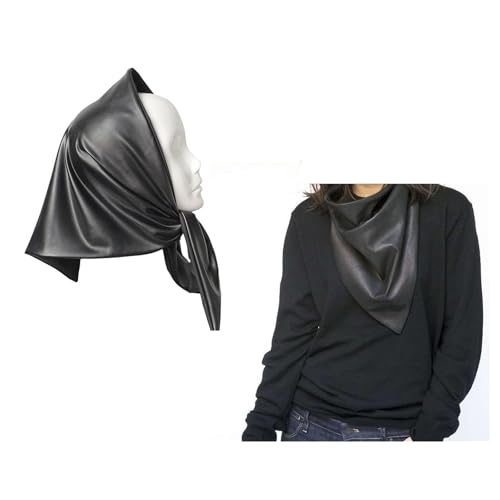 Womens Warm Long Shawl Winter Wraps Large Scarves Faux Leather Triangle Scarf Bandana Head Kerchief2