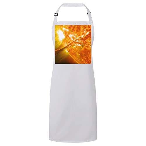 Tablier cuisine premium blanc soleil étoile feu astronomie haute qualité