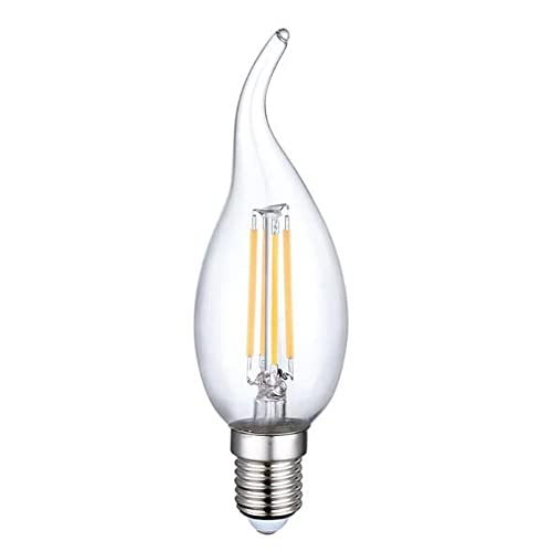 10x LED 4W Filament E14 C35T Pull Tail - Flame Tip - Chandelier Bulbs - 2700K