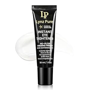 Lynz Pure Instant Eye Tightener, Temporary Firming Eye Cream & Makeup Primer, Smoothes Fine Lines & Minimizes Pores, No Filter Eye Primer 1 Fl Oz