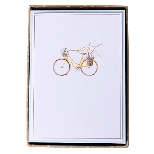 Image of Graphique Watercolor Bike Cards | Pack of 16 Cards with Envelopes | Blank Inside | All Occasion Greetings | Glitter and Gold Foil Accents | Family and Friends | Boxed Set | 3.25 inch x 4.75 inch