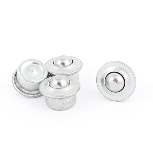 Aexit 4 PCS Casters 15mm Dia Ball Metal Transfer Bearing Unit Plate Casters Conveyor Roller