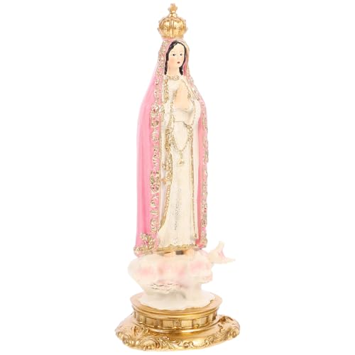 Cabilock Estátua virgem fátima resina artesanal colorida decorativa para casa escritório entrada