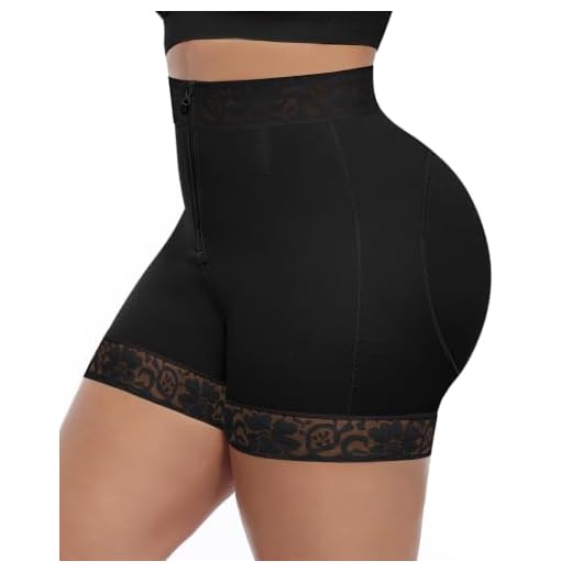 FeelinGirl Butt Lifting Shorts Panty Shaper Tummy Control Booty Lift Shape Wear Black XXL