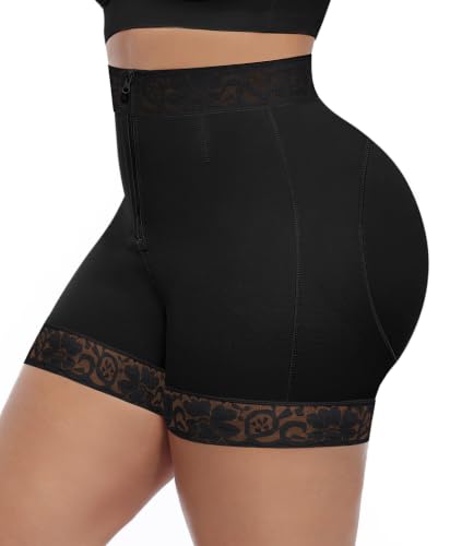 Image of FeelinGirl Tummy Control Shapewear Butt Lifting Faja Shorts Body Shaper | High Compression, Butt Enhance, Underwear, Plus Size, Hook Zipper Clouser