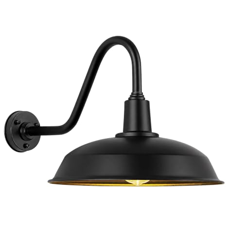 Evkcevla 21-inch large black gooseneck barn light