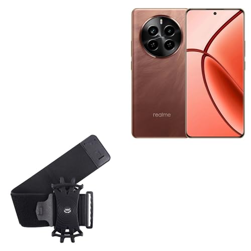 BoxWave Holster Compatible with Realme P1 Pro - ActiveStretch Sport Armband, Adjustable Armband for Workout and Running - Jet Black