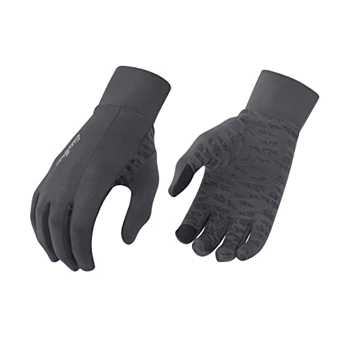 Eddie Bauer Touchscreen Warm Running Glove Liners, Standard Men's and Women's Cool Weather Gloves, Dark Grey, Large