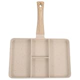 Mikikit Sartén Antiadherente de Aleación de Aluminio para Desayuno Sartén Dividida Multifunción para Freír Huevos y Carne Diaria en Color Blanco Mampostería Tamaño Mediano