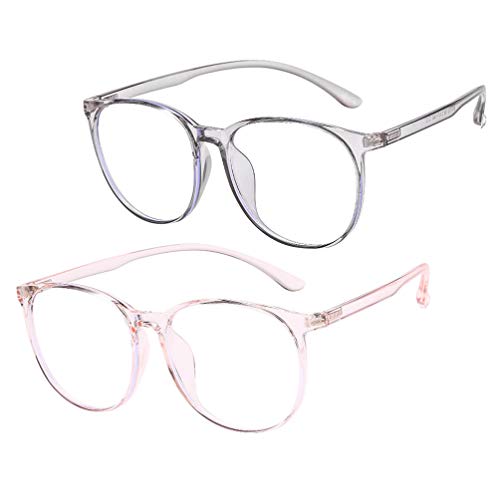 Óculos de bloqueio de luz azul KESYOO, 2 peças, óculos de luz antiazul, armação redonda, óculos de p