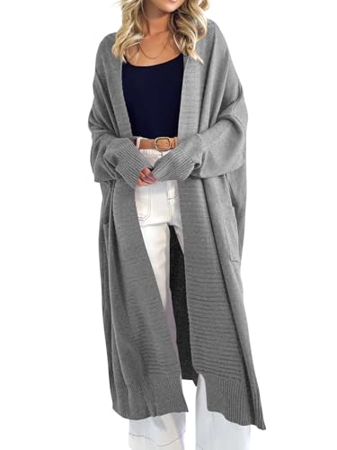 Image of Danedvi Womens Long Cardigan Sweaters 2026 Spring Chunky Knit Oversized Slouchy Open Front Warm Coats with Pockets