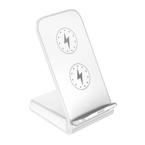 Wireless Charger 15W Fast Charging Dual Coil Vertical Horizontal Desktop Phone Stand with Type-c Port Qi-enabled
