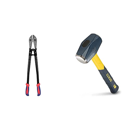 Workpro W017006A Bolt Cutter & Estwing Sure Strike Drilling/Crack Hammer - 3-Pound Sledge With Fiberglass Handle & No-Slip Cushion Grip - Mrf3Lb,Blue/Yellow #TOP19