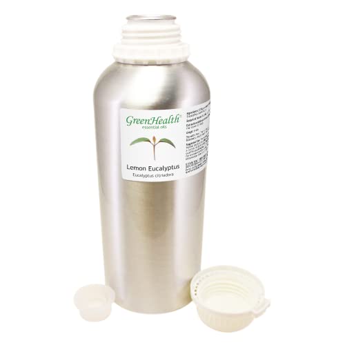 Lemon Eucalyptus Essential Oil – 32 Fl Oz (946 Ml) Aluminum Bottle W/Plug Cap – 100% Pure Essential Oil – Greenhealth #TOP1