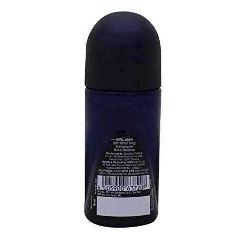 Image of NIVEA MEN Deep Impact Energy Deodorant Roll On 50ml | With Black Carbon | 48 Hour Freshness | Fresh Scent | All Skin Type
