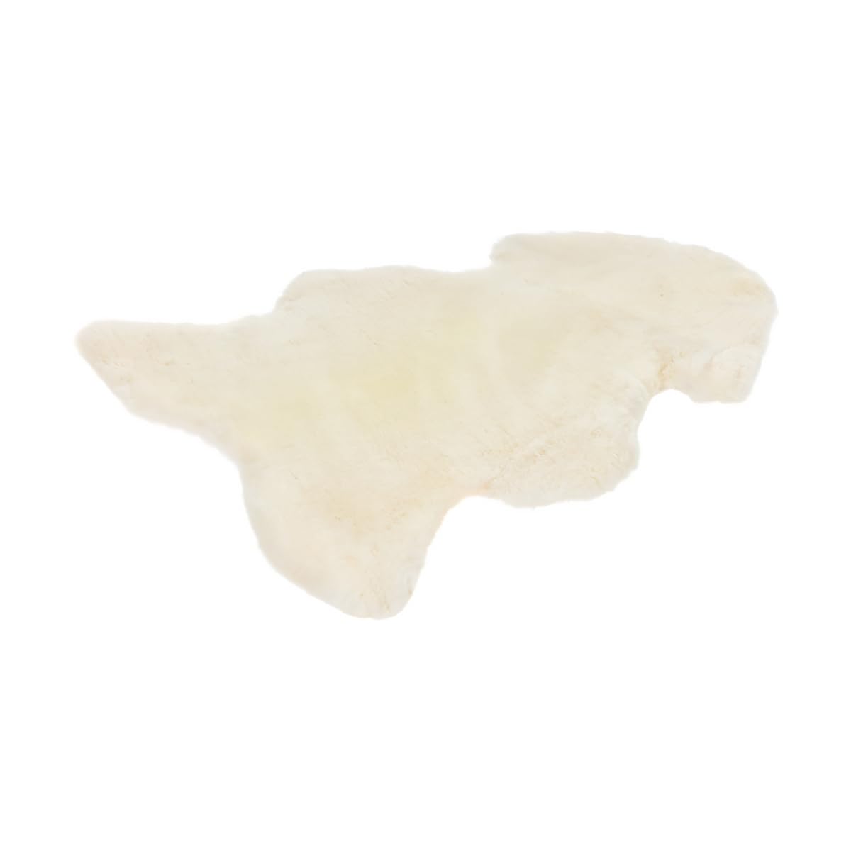 Vanuba - Tapis Naturel en véritable Peau de Mouton 110-120 cm (XL), Doux et Chaud pour séjour, Descente de lit ou Coin Cosy - Confort et décoration chaleureuse - Blanc