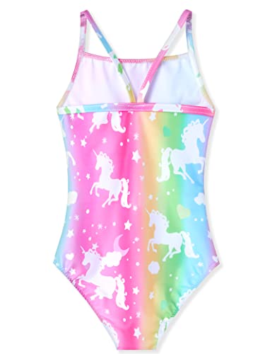 Image of TENVDA Girl's One Piece Swimsuit Sparkle Sleeveless One-Piece Bathing Suits Swimwear for Kids 2-12 Years Old
