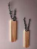 Wood Wall Planter Vase with Lights Artificial Hanging Plants for Wall Decor