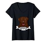 Femme Labrador Papa - Pour tous les papas de Labrador brun chocola T-Shirt avec Col en V