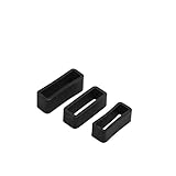 Rugjut 6 Pcs Rubber Watch Band Accessories 20mm 22mm 24mm Black Rubber Watch Band Strap Loops