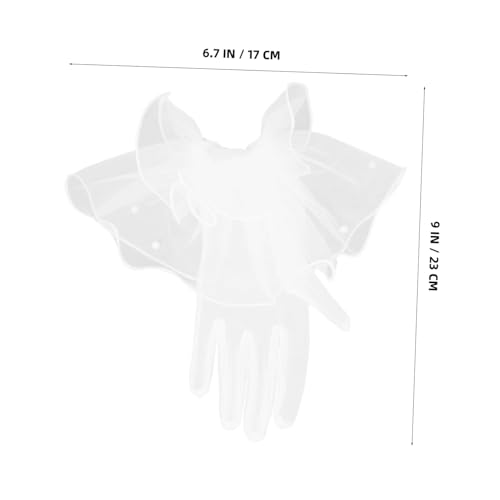 Didiseaon 1Pair Elegant White Tulle Gloves for Women Lightweight Sheer Evening Gloves for Weddings Tea Parties and Costumes Comfortable and Breathable Design with Meticulous Craftsmanship2