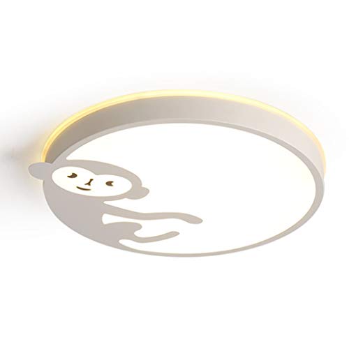 LED Kind Deckenleuchte Kreativität Affe Design Dimmbare Mit Fernbedienung Junge Mädchen Schlafzimmer Deckenlampe, Metall Lampenkörper Acryl Lampenschirm Deko Für Wohnzimmer Esszimmer,60cm/36W Cover