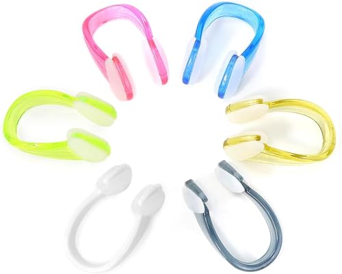 Tustao 6 Pcs Multicolor Nasal Nose Stopper Nose Bleed Stopper Soft Nose Clips for Swimming Snorkels Clip Stop Bleeding Nose Clip Nose Stop Clips Nose Clip for Snorkeling Swimming Nose Clips