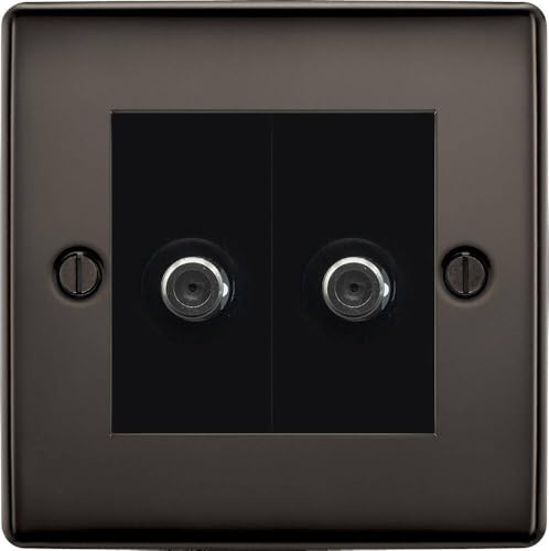 BG Nexus Metal Black Nickel Double Satellite Socket NBN642B