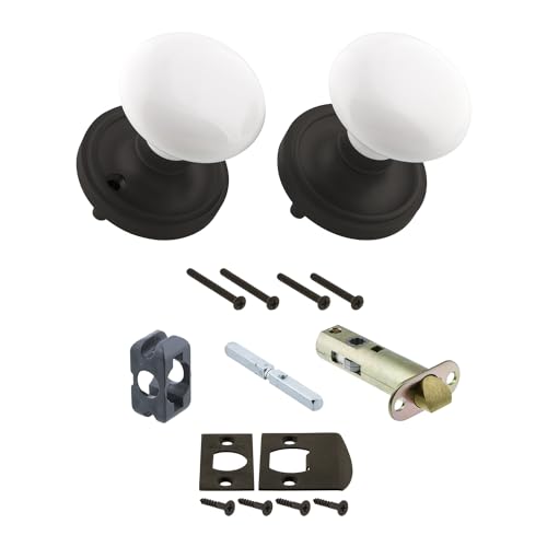 Nostalgic 704843 Warehouse Classic Rosette White Porcelain Round Door Knob thumb #4