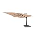 Produktbild paramondo parapenda Plus Ampelschirm Ampelsonnenschirm, 360° Schwenkbar, Axiale Neigung, Kurbelbedienung, Stahl-Standkreuz und Gestell in Anthrazit, Rechteckig, Creme, 3 x 4 m