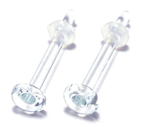[フロム ダ ファクトリー] 強化ガラスリテーナー 2本セット 20G 18G 16G 14G 12G 10G 8G 軟骨ピアス ボディピアス ピアス 金属アレルギー つけっぱなし セカンドピアス 透明ピアス トラガス ヘリックス へそピアス コンク イヤーロブ 眉ピアス ガラス リテーナー (14G, 全長12mm,カラー クリア)