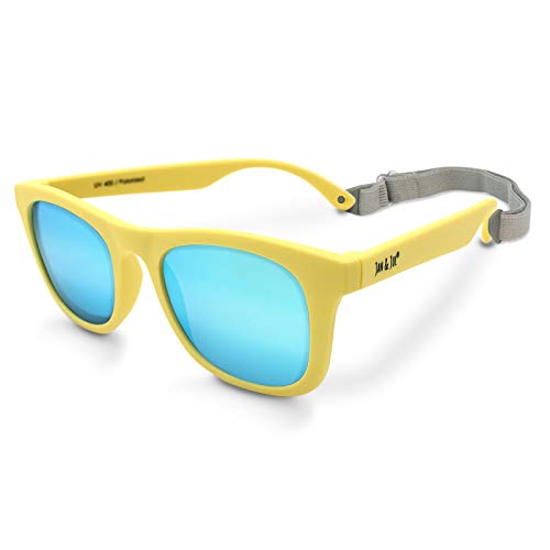 JAN & JUL Girls Sunglasses for Kids, UV400 Protection with Adjustable Strap (M: 2-6 Years, Lemonade Aurora)