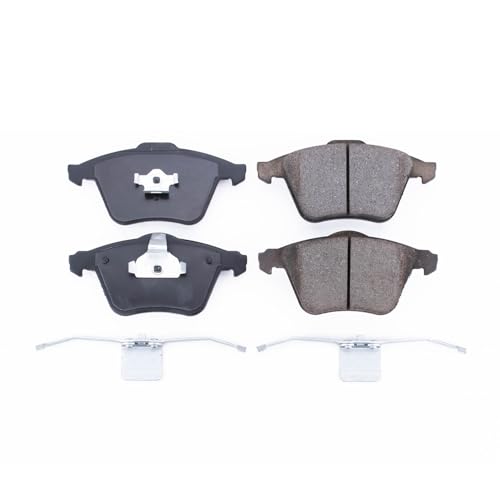 Image of PowerStop Front Brake Pads for Mazda 3 2007-13 |Volvo C70 2009-13 |S40 2005-06 |S40 2010-12 |V50 2005 |Volvo V50 2010-11 - Z17 Ceramic Brake Pads with Installation Hardware, 17-915B